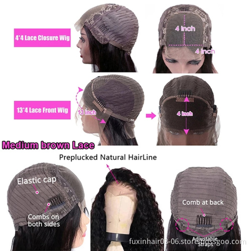 Indian Loose Body Wave 13x4 Frontal Wig 30Inch Loose Body Wave Lace Front Human Hair Wigs 4x4 Closure Wigs For Women Human Hair
